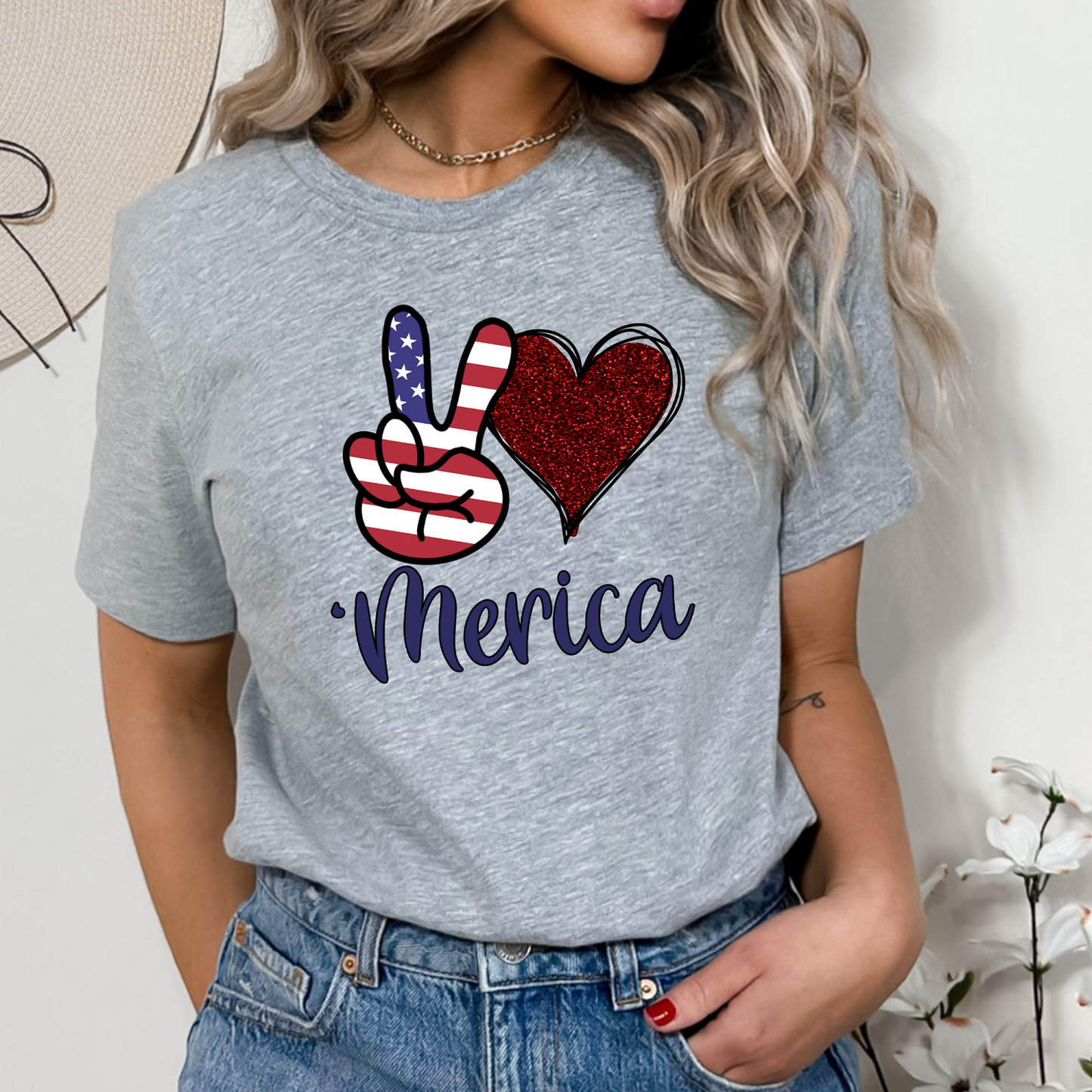Peace Love Merica Graphic Tee