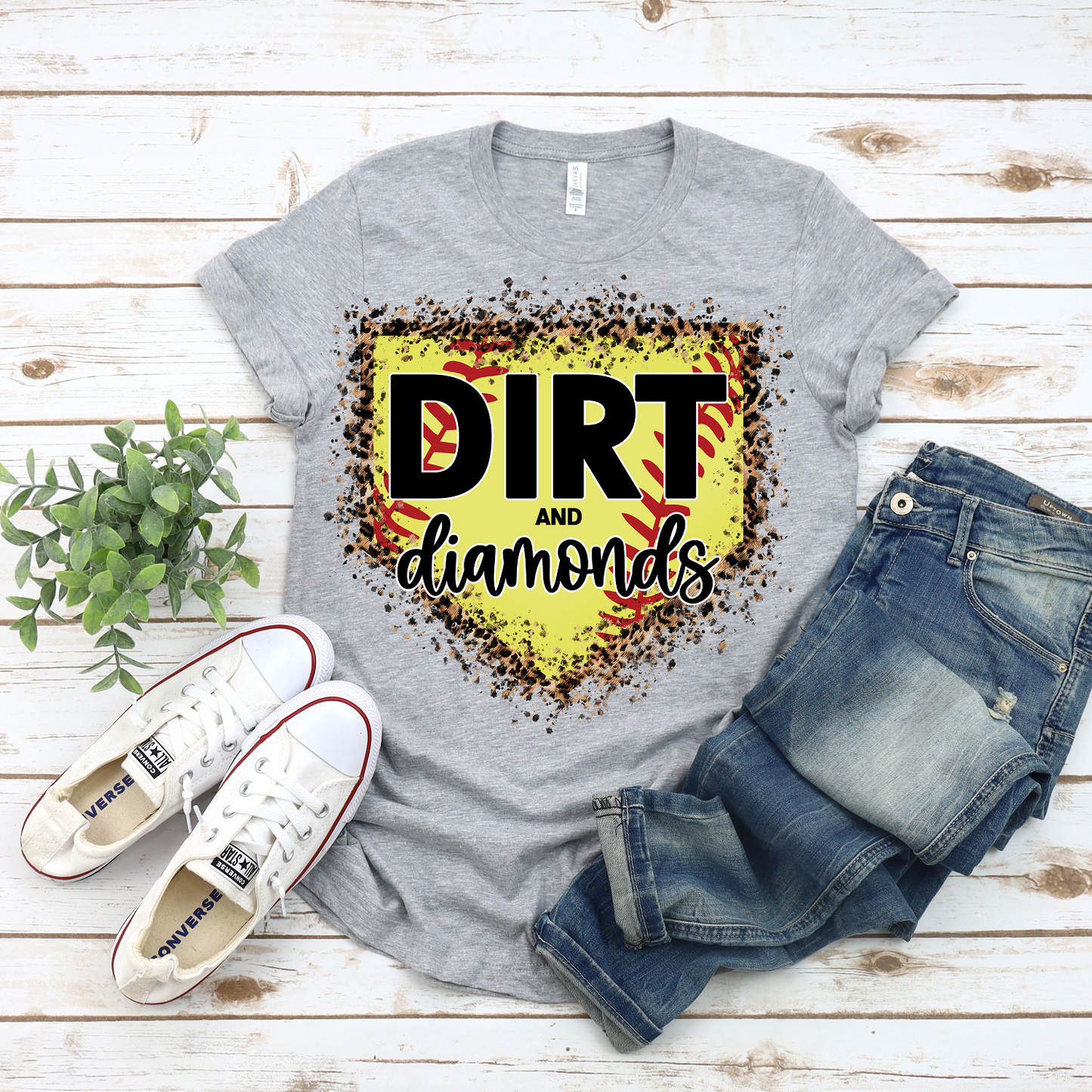 Dirt and Diamonds Softball Graphic Tee