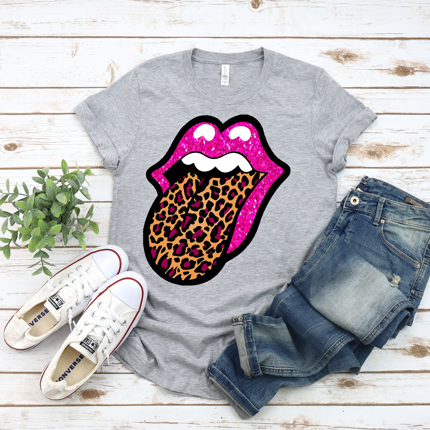 Pink Rock n Roll Tongue Graphic Tee