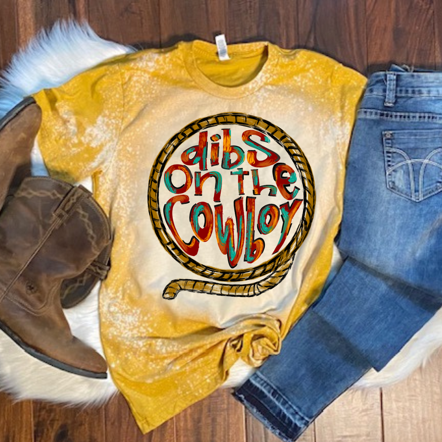 Dibs on the Cowboy Bleached Tee