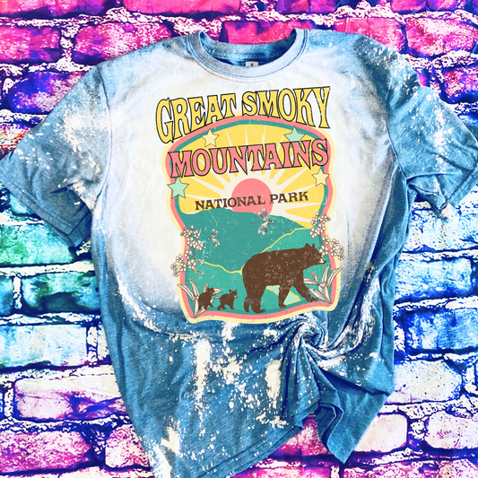 Smoky Mountains National Park Bleached Tee