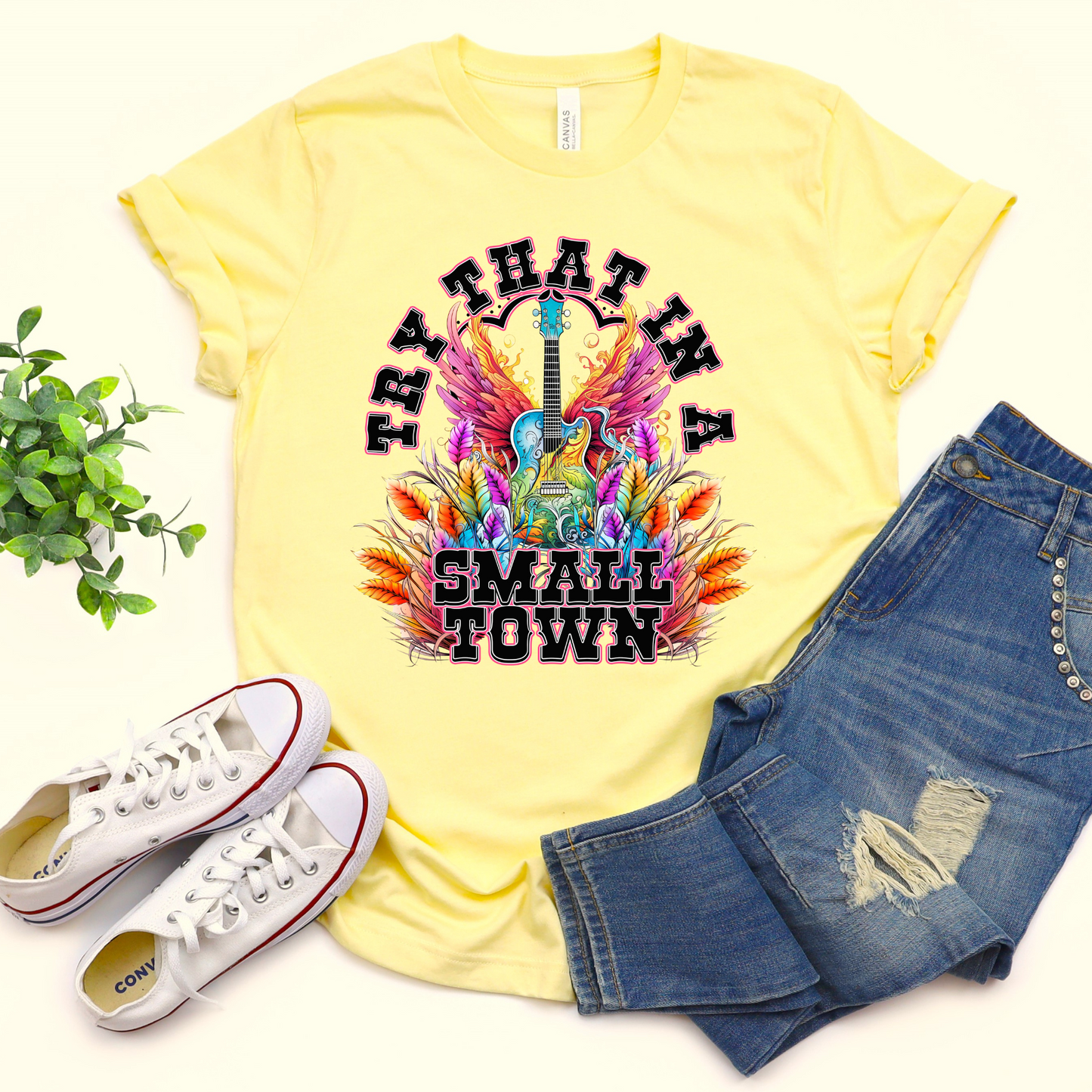 Try That In A Small Town Guitar Wings  Graphic Tee