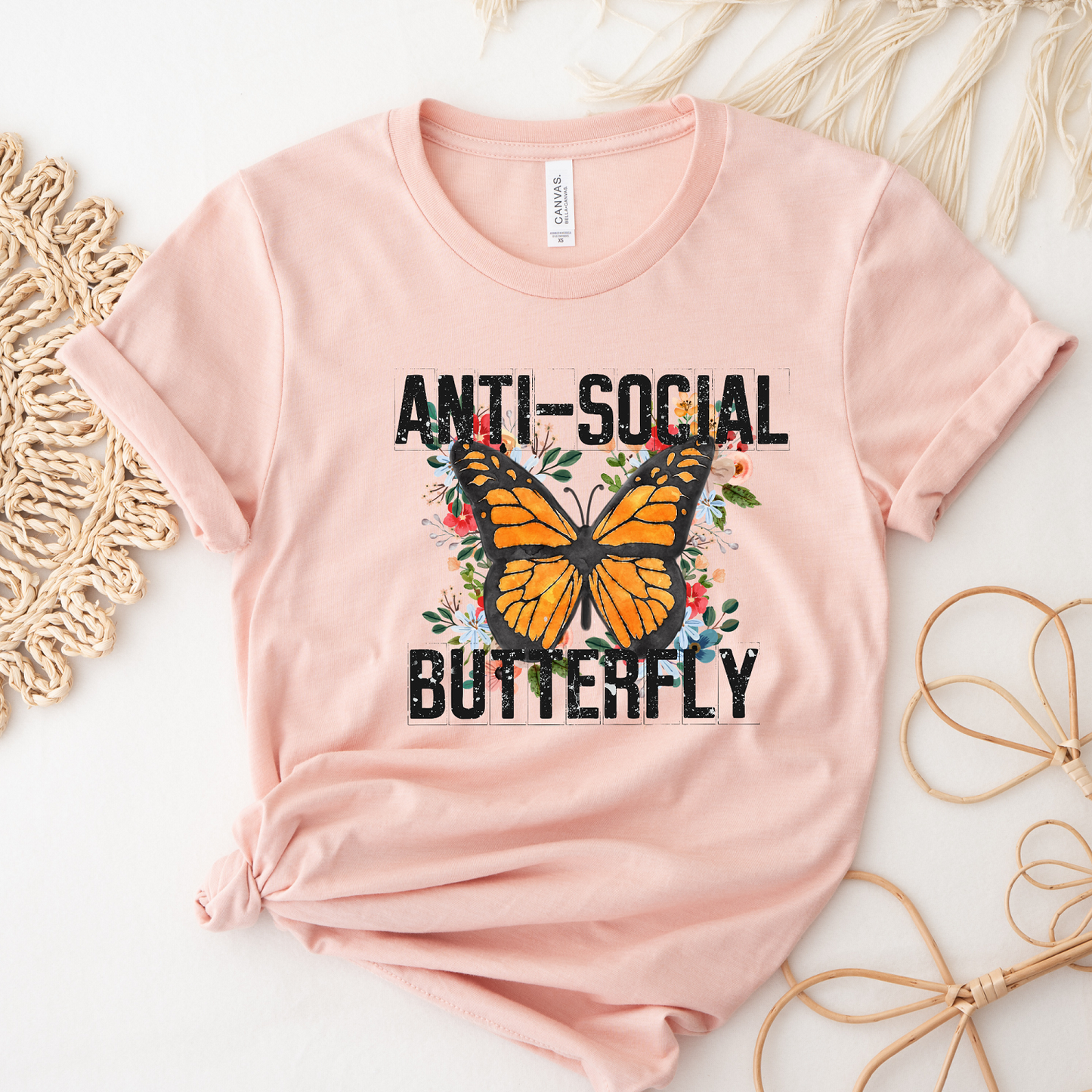 Anti Social Butterfly Graphic Tee