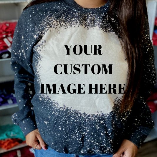 Custom Bleached Sweatshirt - Teams, Sports, Company Logo, Event - Custom Print