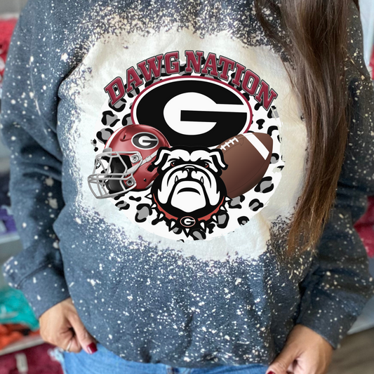 Georgia Dawg Nation Bleached Sweatshirt