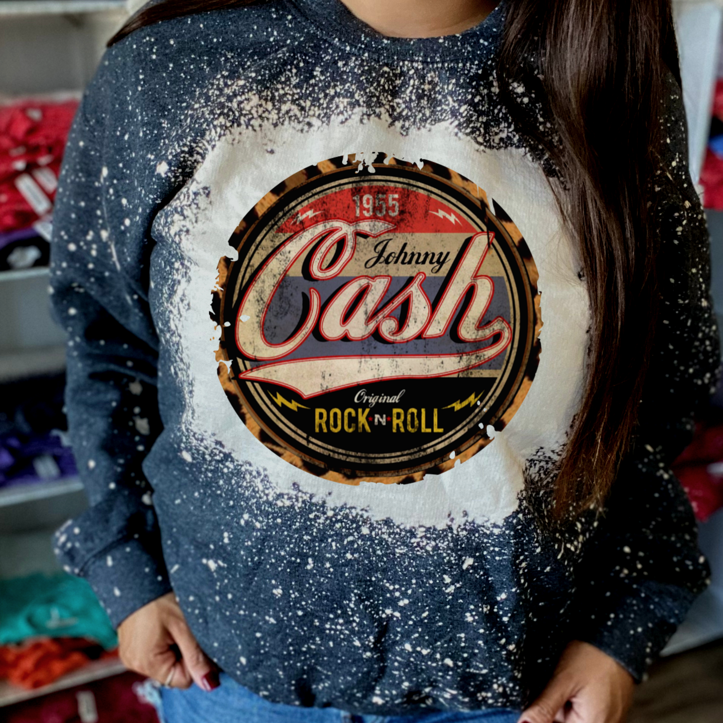 Johnny Cash Bleached Sweatshirt