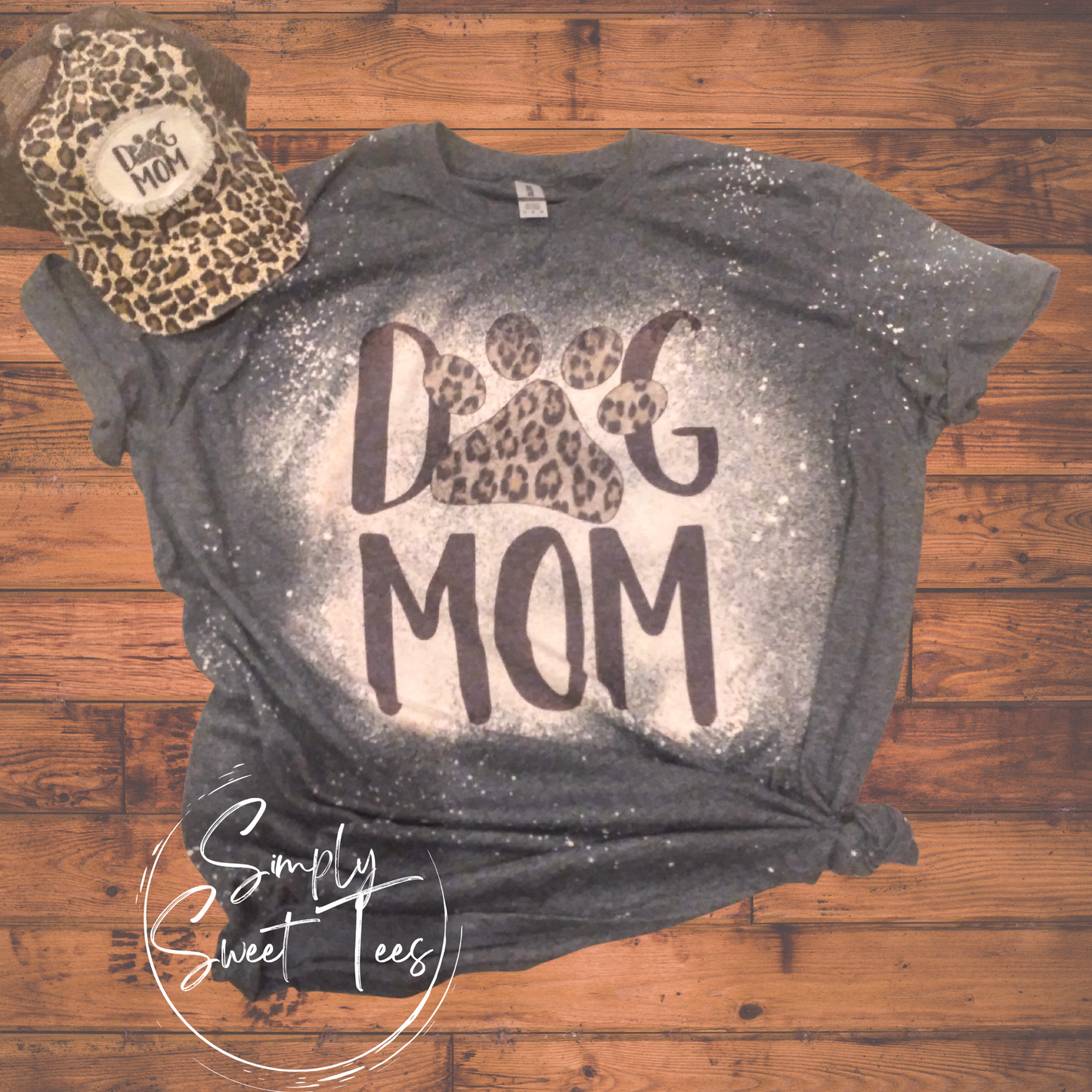 Dog Mom Leopard Bleached